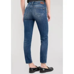 Jeans push-up regular, droit taille haute PULP, 7/8ème bleu Liz en coton