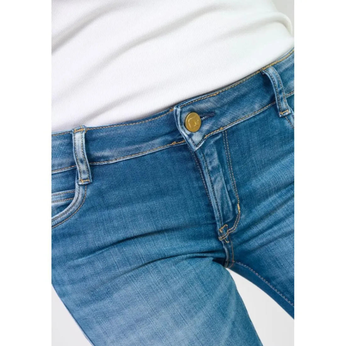 Jeans push-up regular, droit PULP, longueur 34 bleu Faye