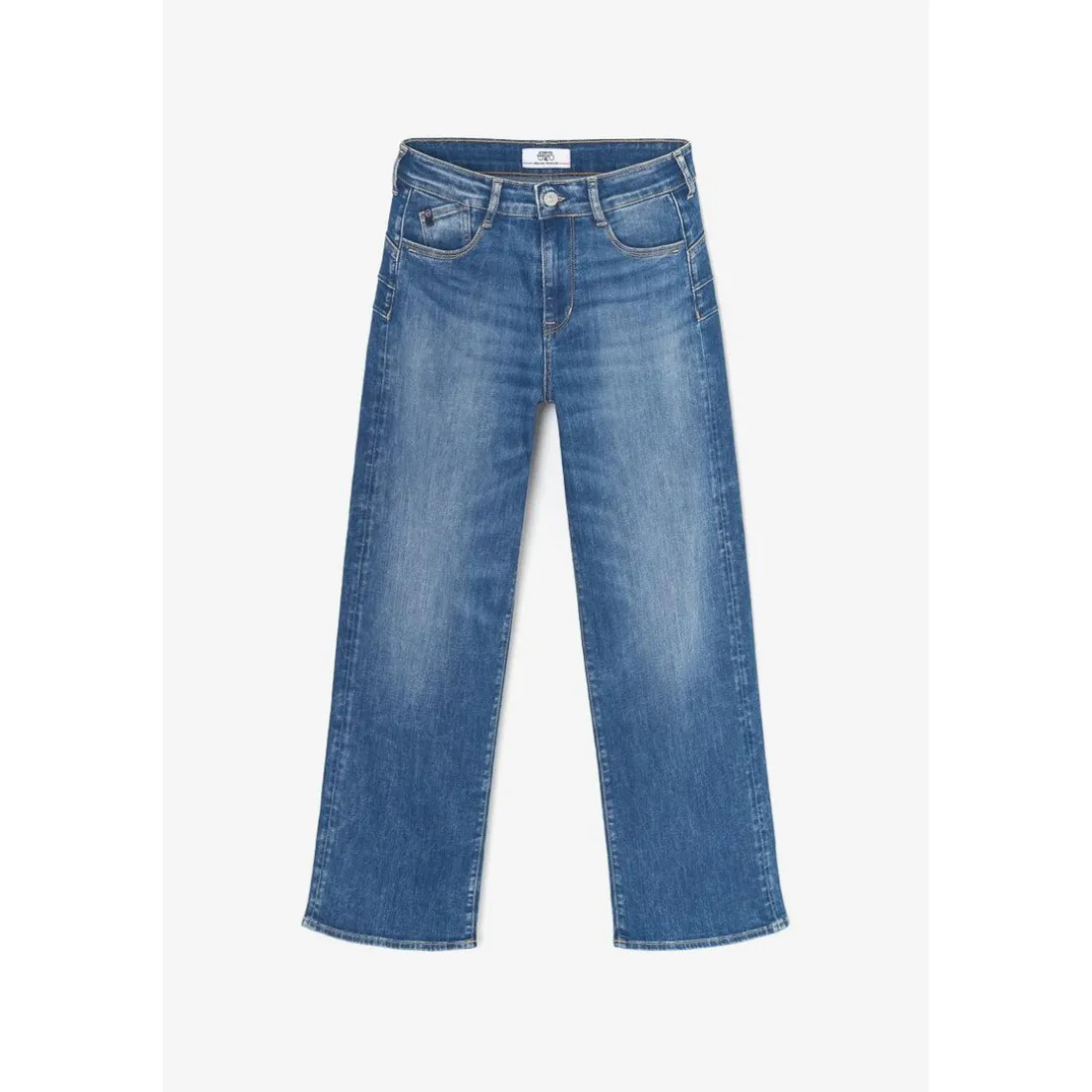 Jeans push-up regular, droit taille haute PULP, 7/8ème bleu en coton Nell