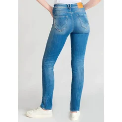 Jeans push-up regular, droit taille haute PULP, longueur 34 bleu en coton Kali