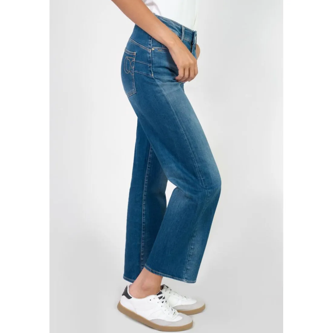 Jeans push-up regular, droit taille haute PULP, 7/8ème bleu Julia