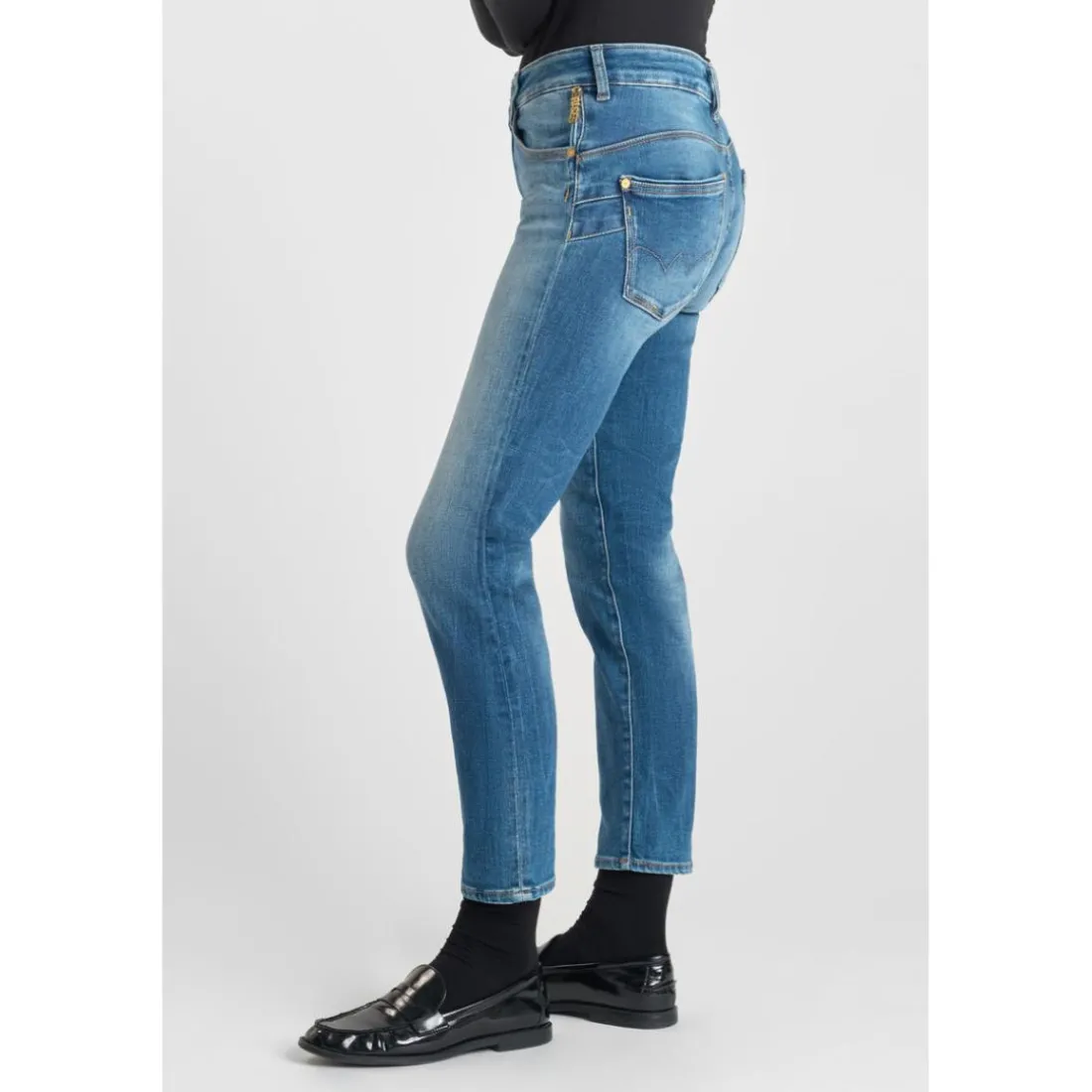 Jeans push-up regular, droit taille haute PULP, 7/8ème bleu Skye