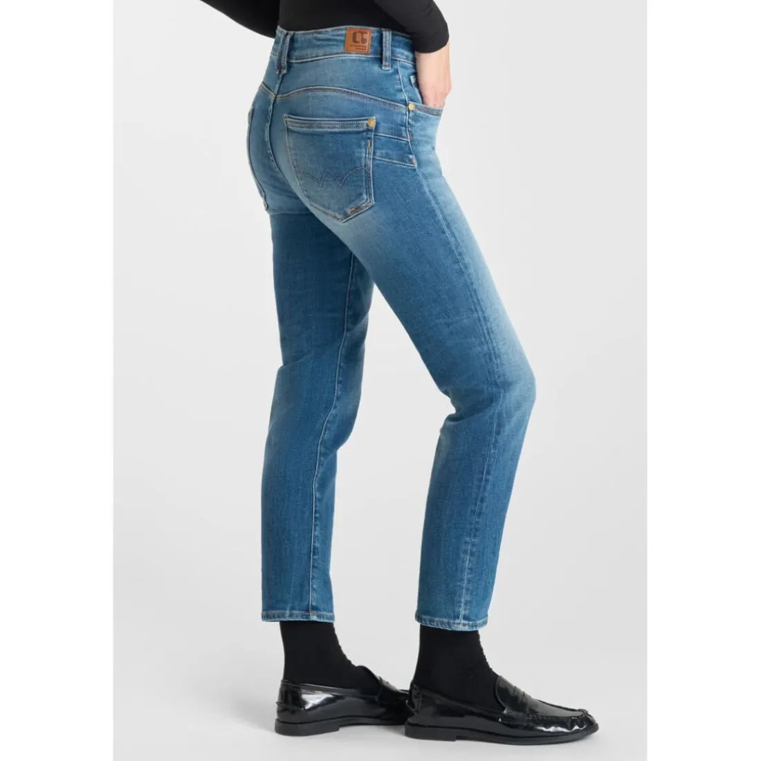 Jeans push-up regular, droit taille haute PULP, 7/8ème bleu Skye