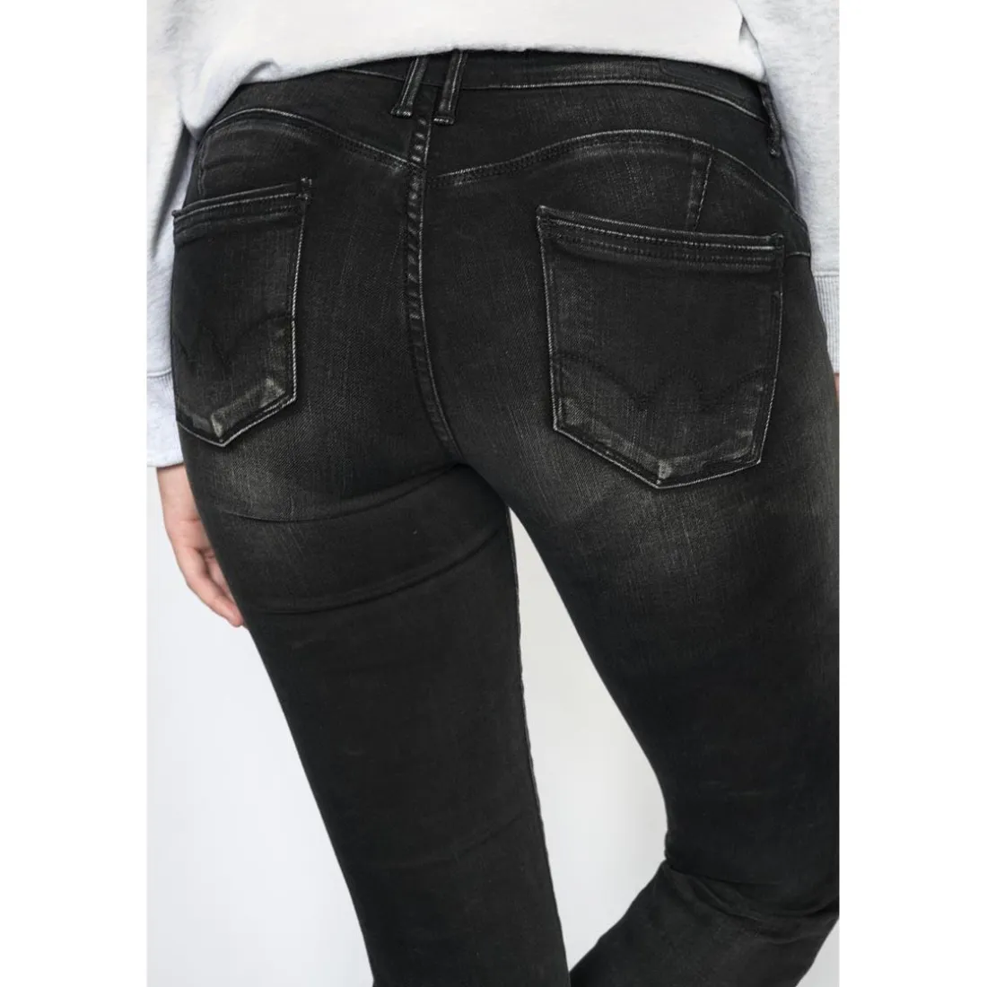 Jeans push-up regular, droit PULP, longueur 33 noir en coton