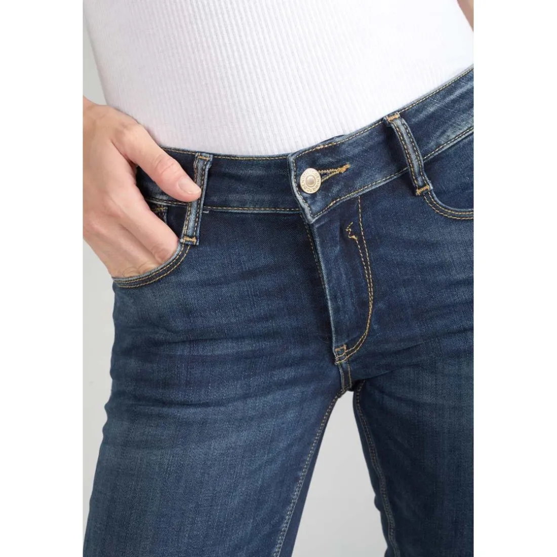 Jeans push-up regular, droit PULP, longueur 34 bleu en coton Gigi