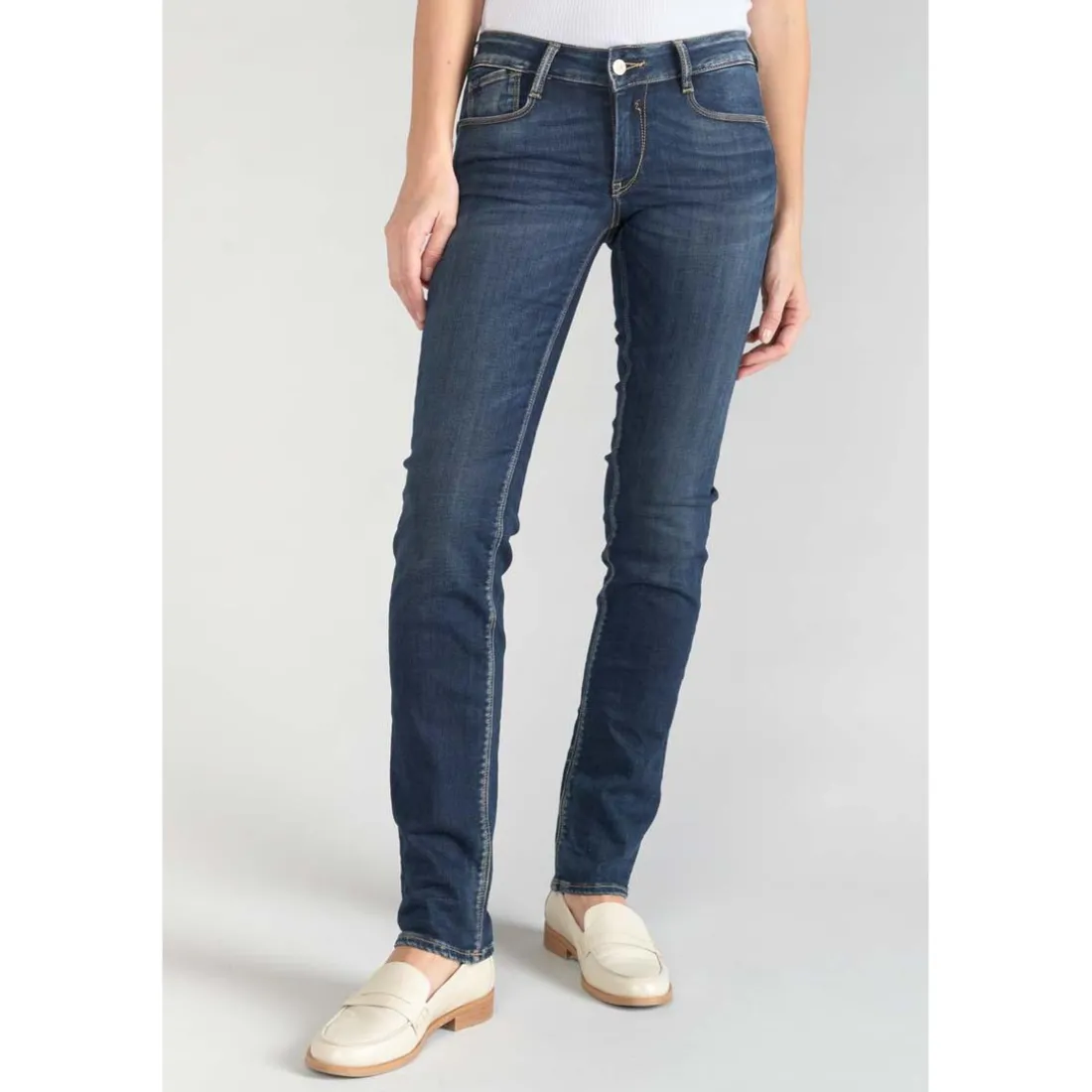 Jeans push-up regular, droit PULP, longueur 34 bleu en coton Gigi
