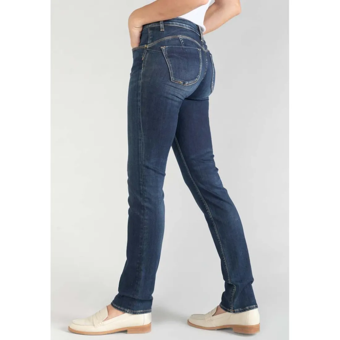 Jeans push-up regular, droit PULP, longueur 34 bleu en coton Gigi