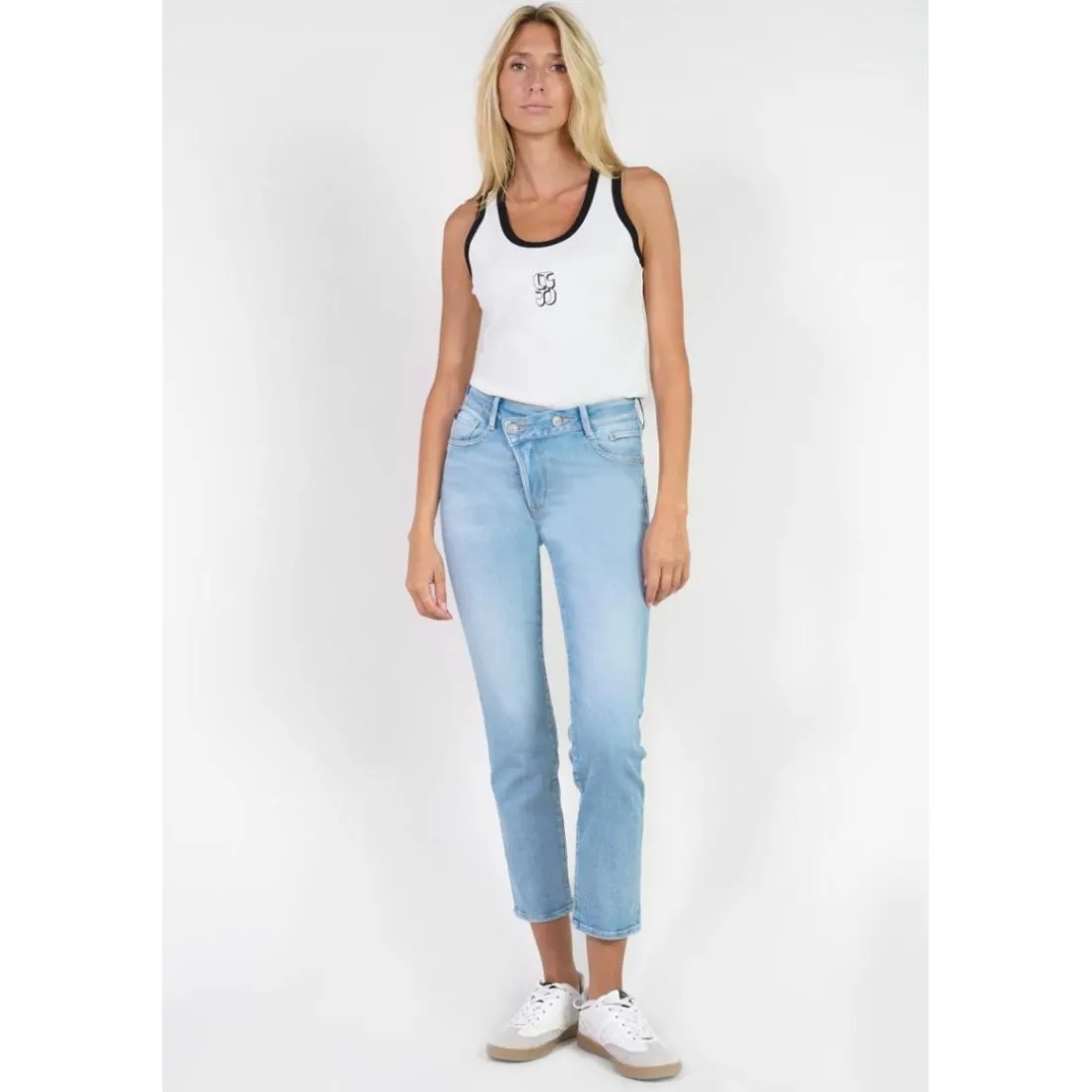 Jeans push-up regular, droit taille haute PULP, 7/8ème bleu Rose
