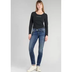 Jeans push-up regular, droit PULP, longueur 34 bleu en coton Opal