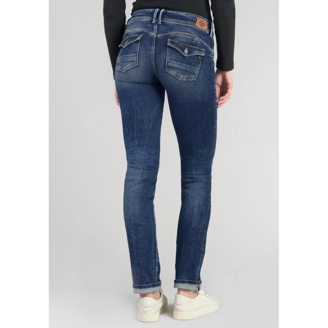 Jeans push-up regular, droit PULP, longueur 34 bleu en coton Opal