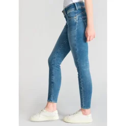 Jeans push-up slim Fermer ULTRA PULP, 7/8ème bleu Gigi en coton