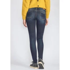 Jeans push-up slim PULP, longueur 33 bleu en coton Demi
