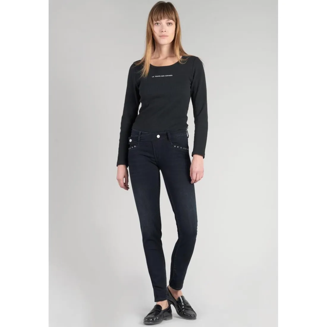 Jeans push-up slim PULP, longueur 34 bleu en coton Lena