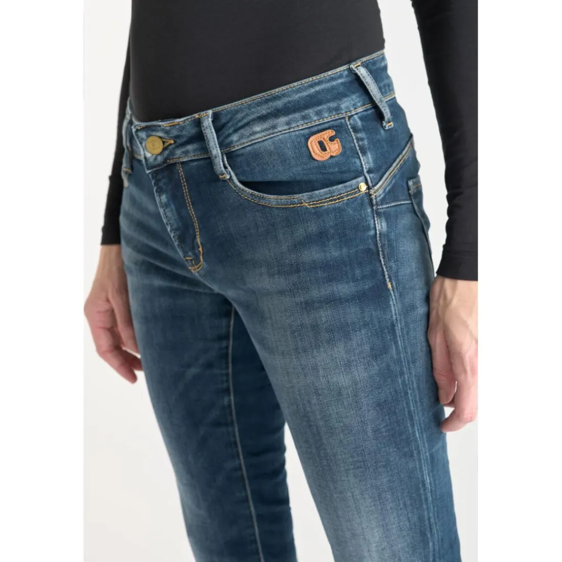 Jeans push-up slim PULP, longueur 34 bleu en coton Hattie