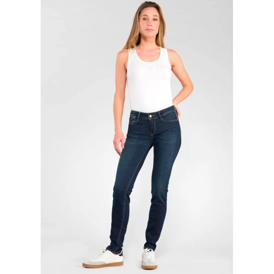 Jeans push-up slim PULP, longueur 34 bleu Yara en coton