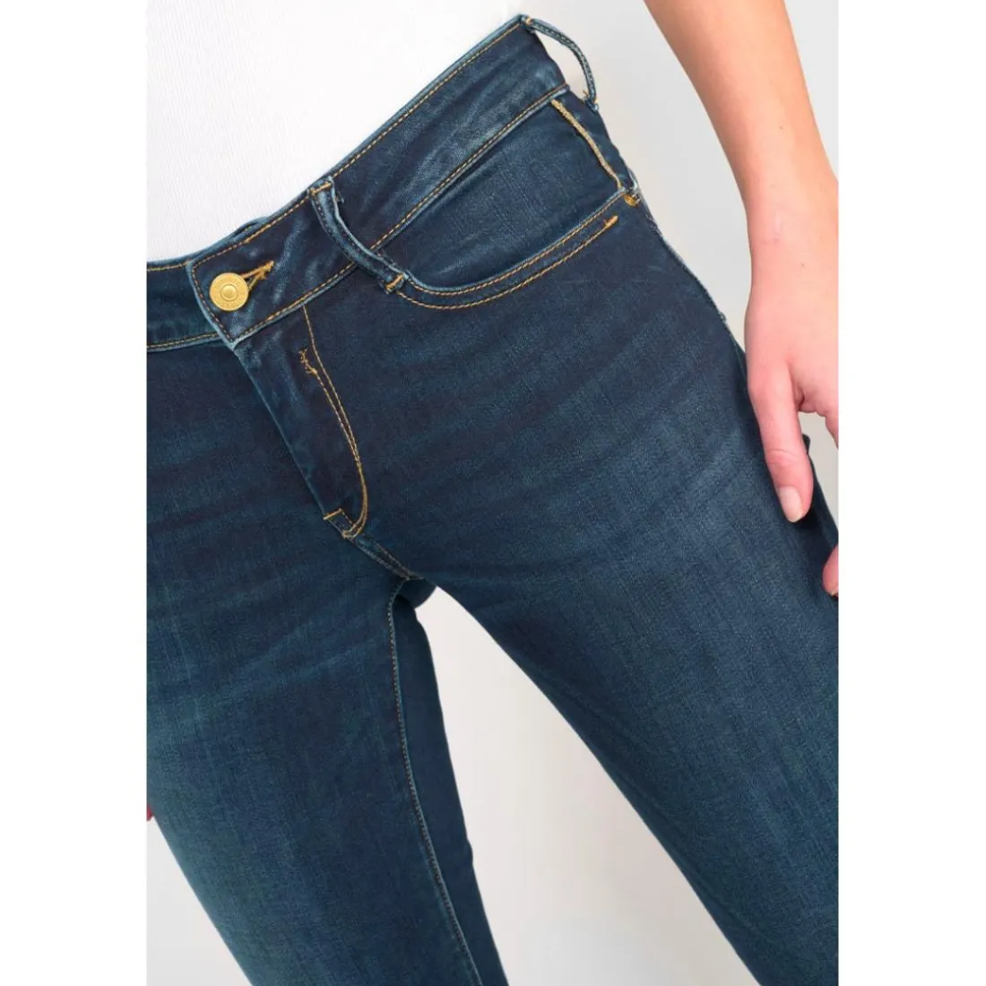 Jeans push-up slim PULP, longueur 34 bleu Yara en coton