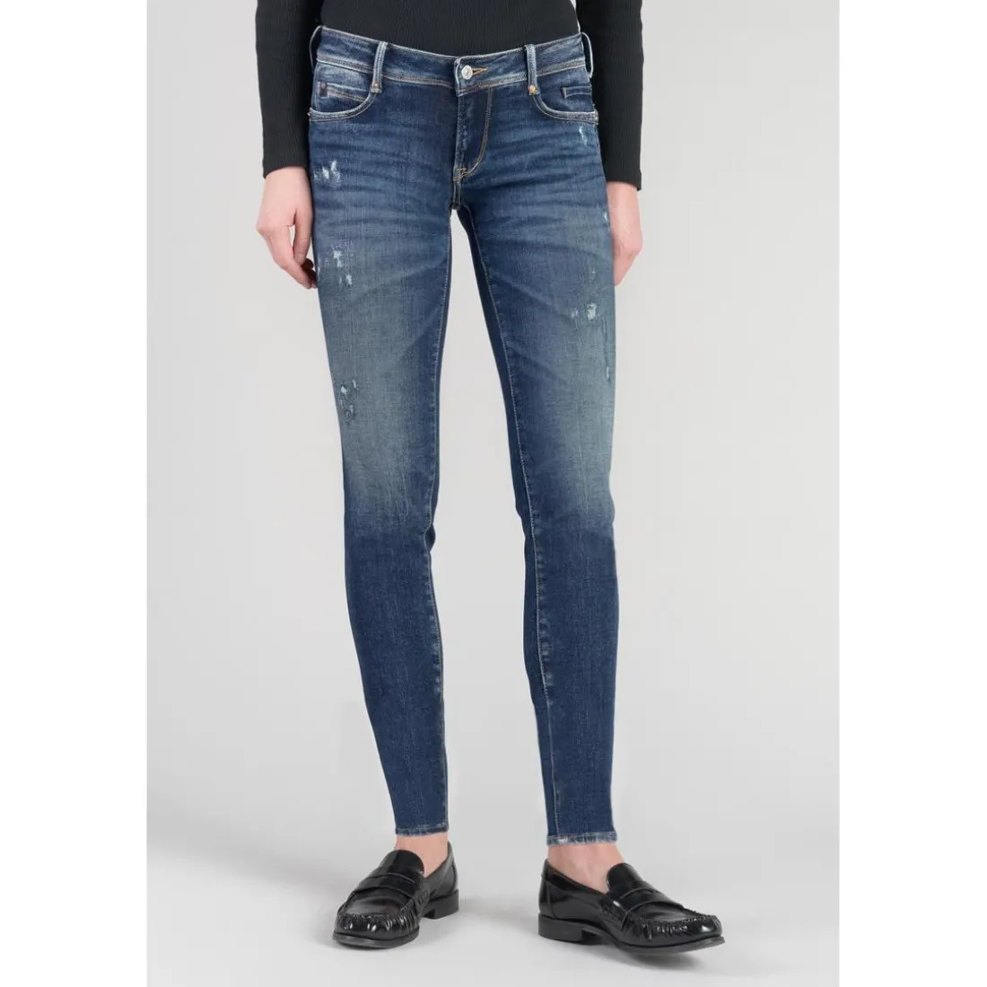 Jeans push-up slim PULP, 7/8ème bleu en coton Sloan