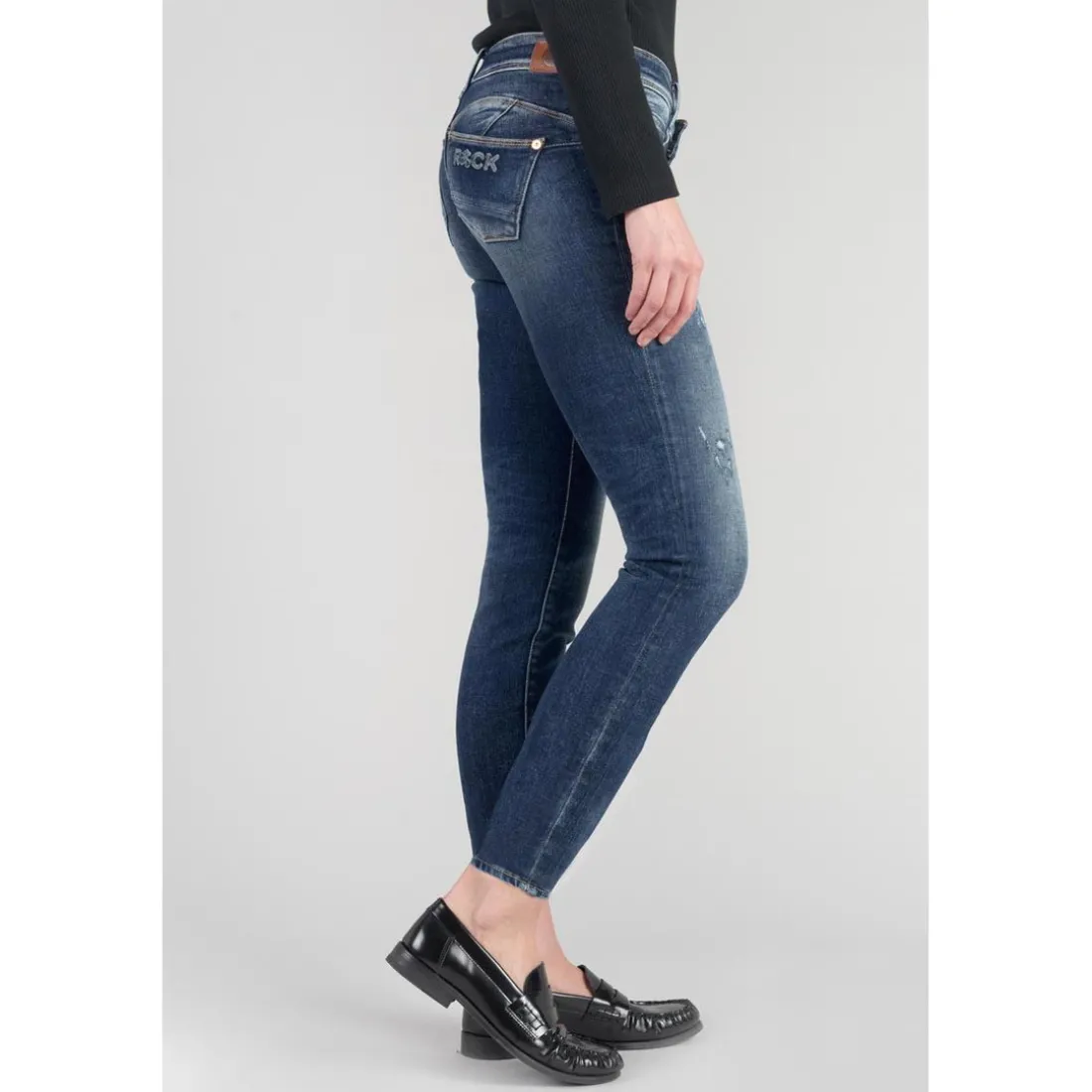 Jeans push-up slim PULP, 7/8ème bleu en coton Sloan