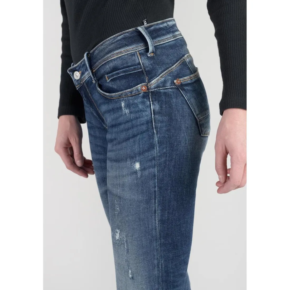 Jeans push-up slim PULP, 7/8ème bleu en coton Sloan