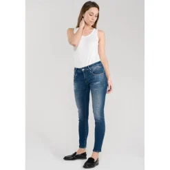 Jeans push-up slim PULP, 7/8ème bleu Maia en coton