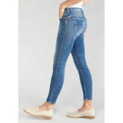 Jeans push-up slim PULP, 7/8ème bleu en coton Tara