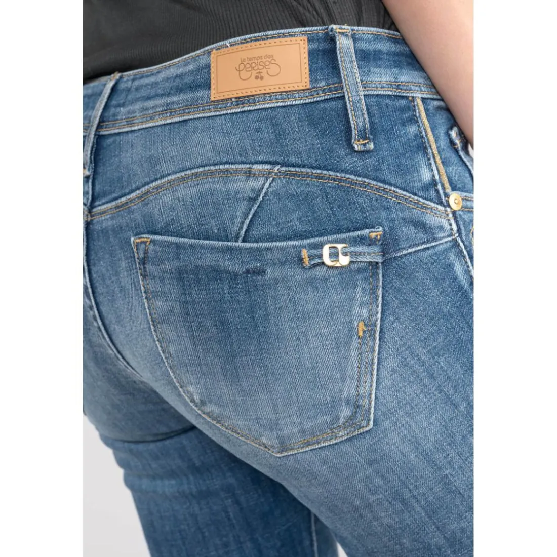 Jeans push-up slim PULP, 7/8ème bleu en coton Adele