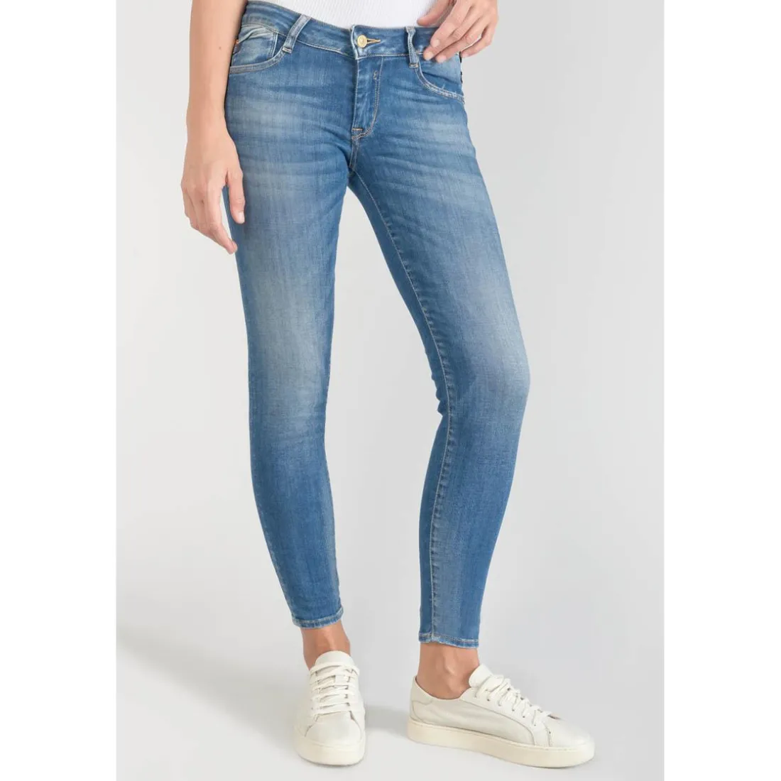 Jeans push-up slim PULP, 7/8ème bleu en coton Gaia