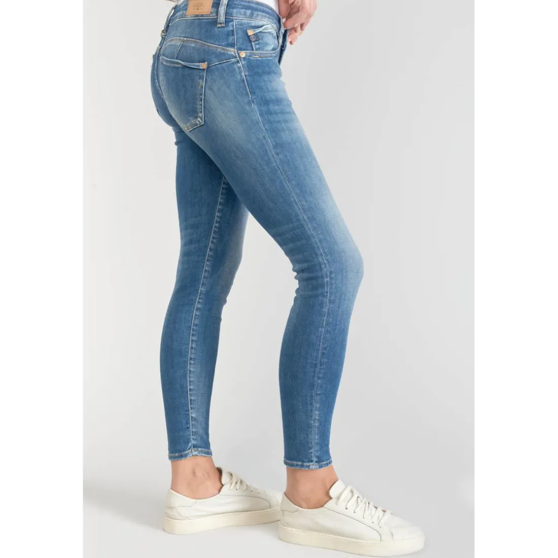 Jeans push-up slim PULP, 7/8ème bleu en coton Gaia