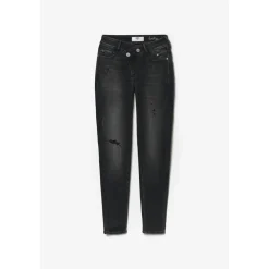 Jeans push-up slim PULP, 7/8ème noir en coton Luna