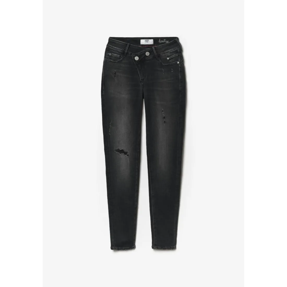 Jeans push-up slim PULP, 7/8ème noir en coton Luna