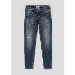 Jeans push-up slim PULP, 7/8ème bleu en coton Agnes