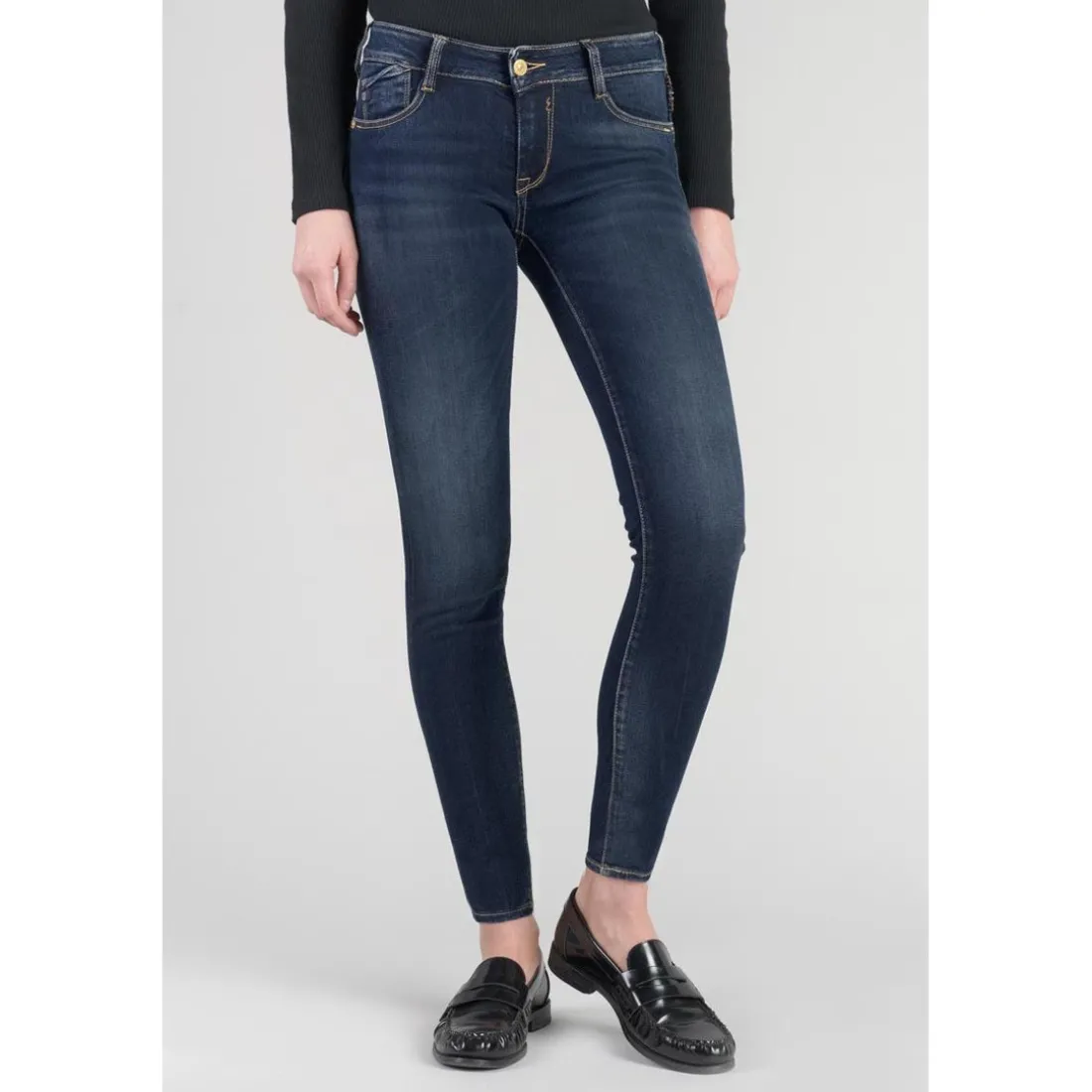 Jeans push-up slim PULP, 7/8ème bleu en coton Joy