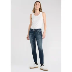 Jeans push-up slim PULP, 7/8ème bleu en coton Aria
