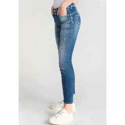 Jeans push-up slim taille haute PULP, 7/8ème bleu Agnes en coton