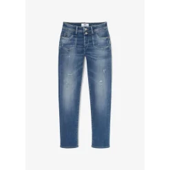 Jeans push-up slim taille haute PULP, 7/8ème bleu Agnes en coton