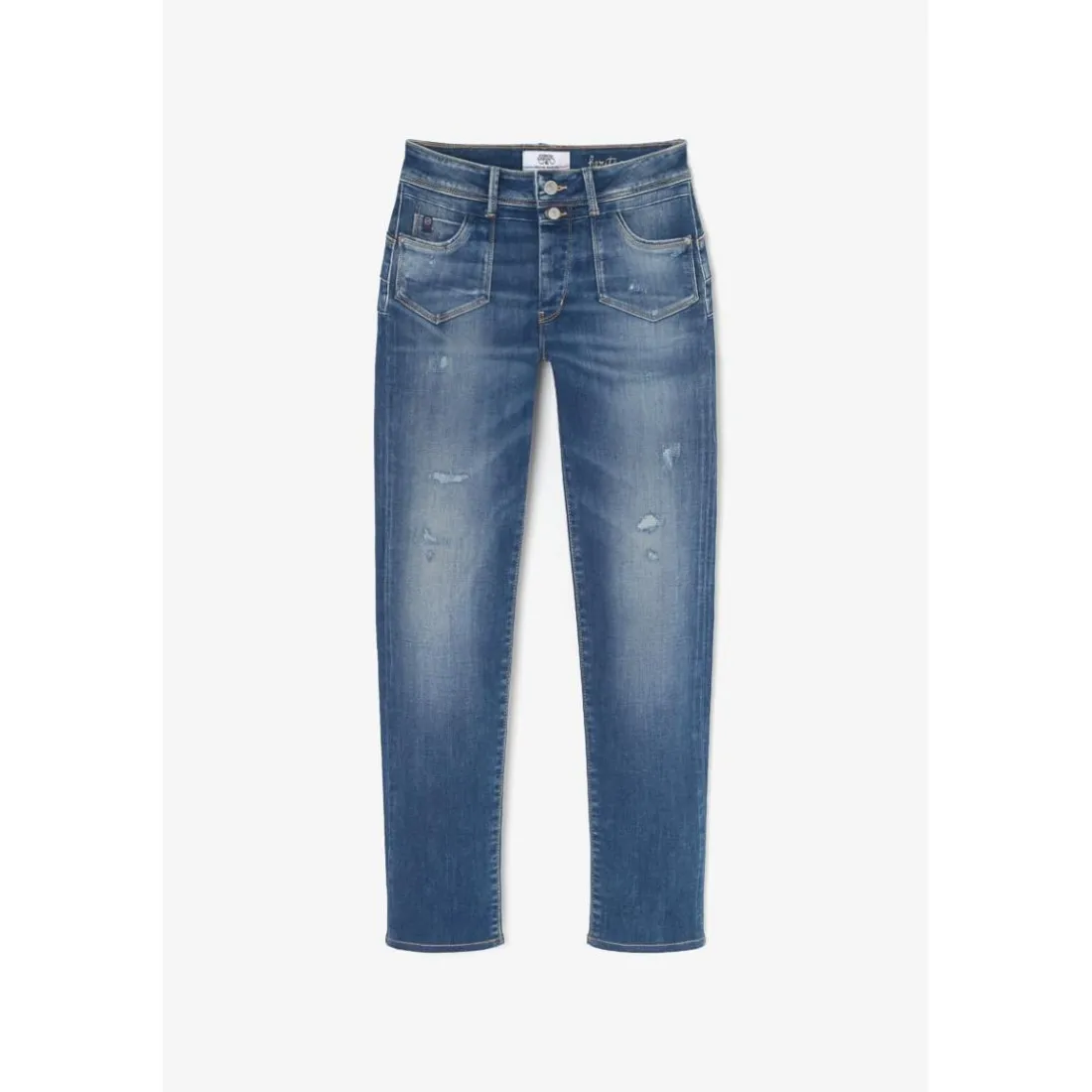 Jeans push-up slim taille haute PULP, 7/8ème bleu Agnes en coton