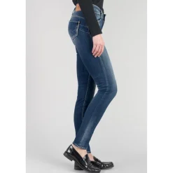 Jeans push-up slim taille haute PULP, longueur 34 bleu en coton Maya