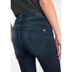Jeans push-up slim taille haute PULP, longueur 34 bleu Tara en coton