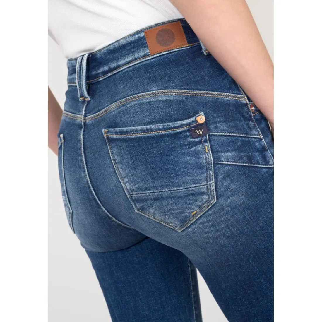 Jeans push-up slim taille haute PULP, 7/8ème bleu Lila en coton