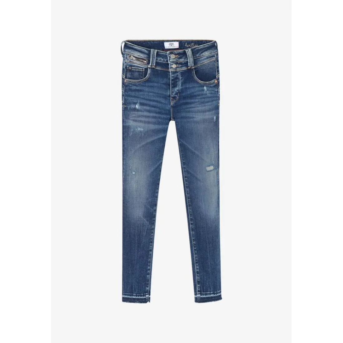 Jeans push-up slim taille haute PULP, 7/8ème bleu Lila en coton