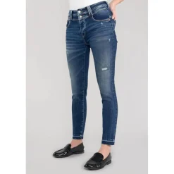 Jeans push-up slim taille haute PULP, 7/8ème bleu Lila en coton