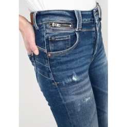 Jeans push-up slim taille haute PULP, 7/8ème bleu Lila en coton