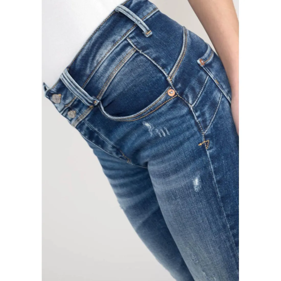 Jeans push-up slim taille haute PULP, 7/8ème bleu Lila en coton