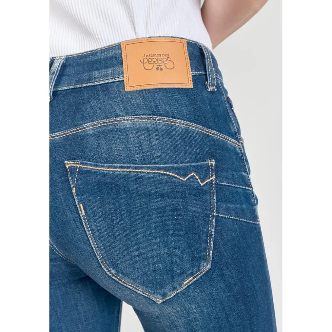 Jeans push-up slim taille haute PULP, 7/8ème bleu en coton Hattie