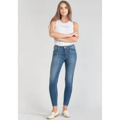 Jeans push-up slim taille haute PULP, 7/8ème bleu en coton Hattie