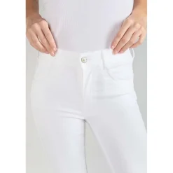 Jeans push-up slim taille haute PULP, 7/8ème blanc en coton