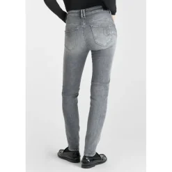Jeans push-up slim taille haute PULP, longueur 34 gris Ivy en coton