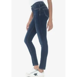 Jeans push-up slim taille haute PULP, longueur 34 bleu Ines