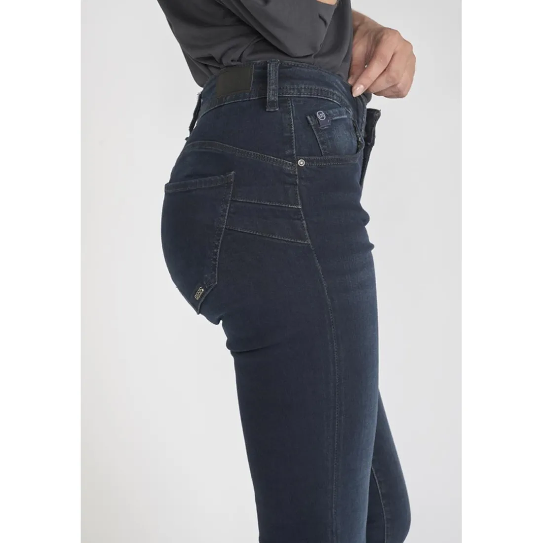 Jeans push-up slim taille haute PULP, longueur 34 bleu Meg