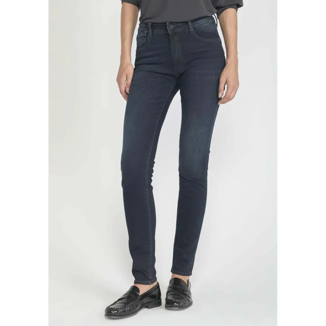 Jeans push-up slim taille haute PULP, longueur 34 bleu Meg
